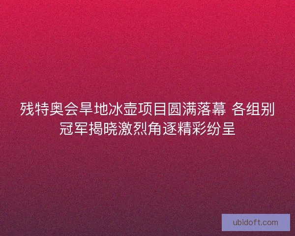 残特奥会旱地冰壶项目圆满落幕 各组别冠军揭晓激烈角逐精彩纷呈
